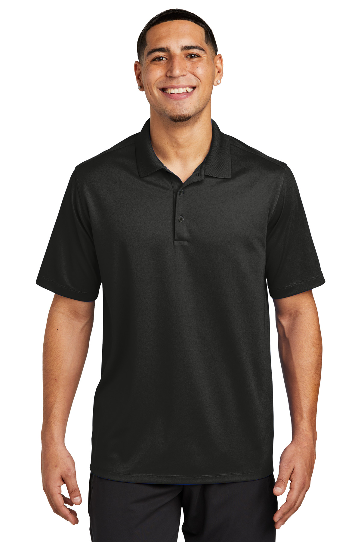 ST740_black_model_front.jpg Sport-Tek UV Micropique Polo ST740 - Image 1