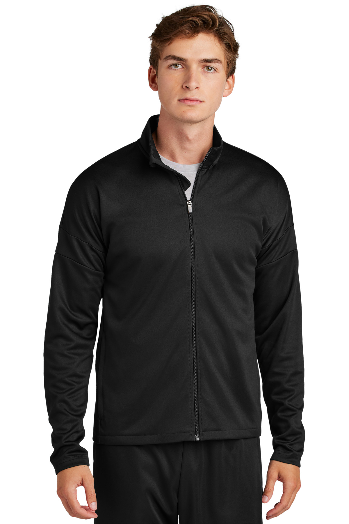 ST800_BLACKBLACK_Model_Front.jpg Sport-Tek Travel Full-Zip Jacket ST800 - Image 1