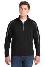 Sport-Tek Sport-Wick Stretch 1/2-Zip Colorblock Pullover