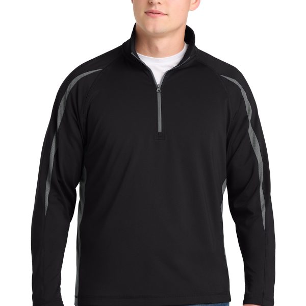 Sport-Tek Sport-Wick Stretch 1/2-Zip Colorblock Pullover