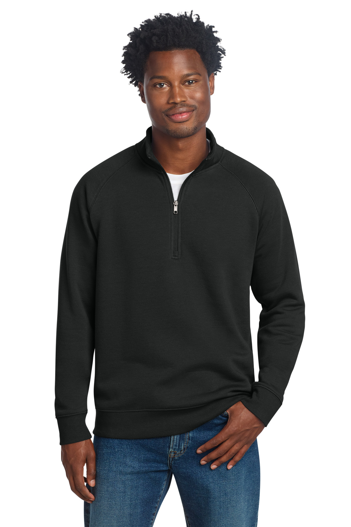 STF202_black_model_front.jpg Sport-Tek Drive Fleece 1/4-Zip Pullover STF202 - Image 1
