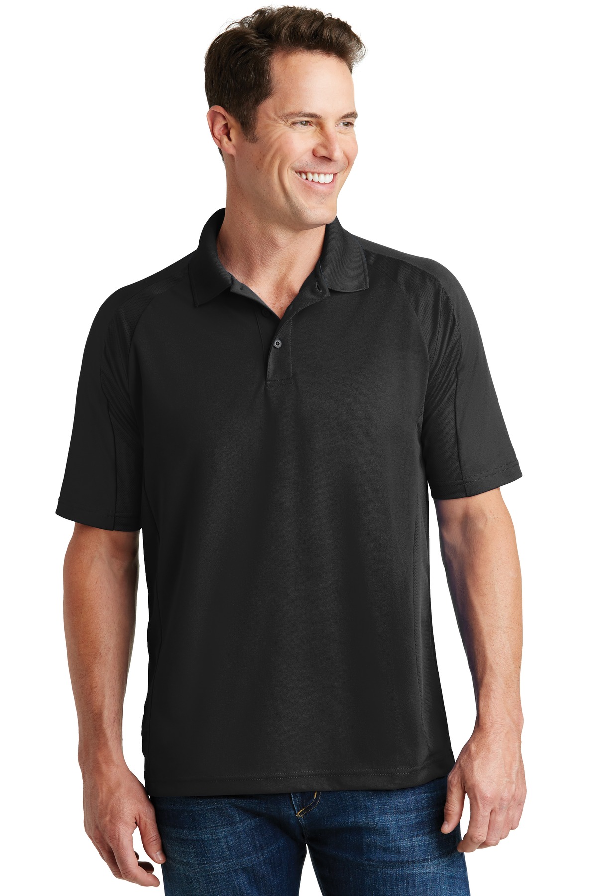 T474_black_model_front_032017.jpg Sport-Tek Dri-Mesh Pro Polo - Image 1
