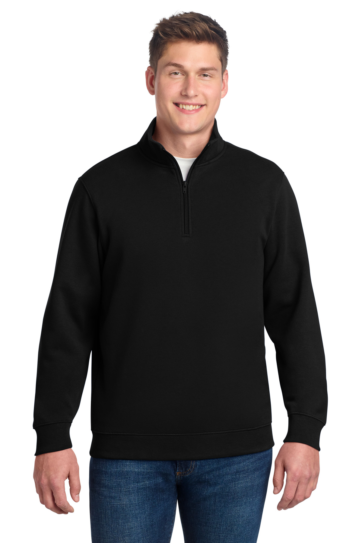 TST253_black_model_front.jpg Sport-Tek Tall 1/4-Zip Sweatshirt - Image 1