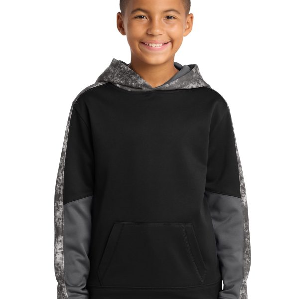 Sport-Tek Youth Sport-Wick Mineral Freeze Fleece Colorblock Hooded Pullover