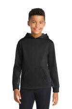 Sport-Tek Youth Sport-Wick CamoHex Fleece Colorblock Hooded Pullover