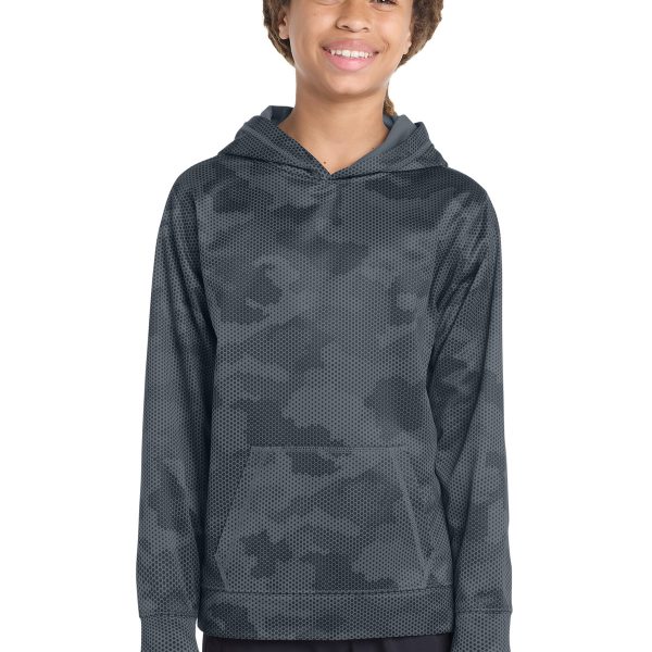 Sport-Tek Youth Sport-Wick CamoHex Fleece Hooded Pullover
