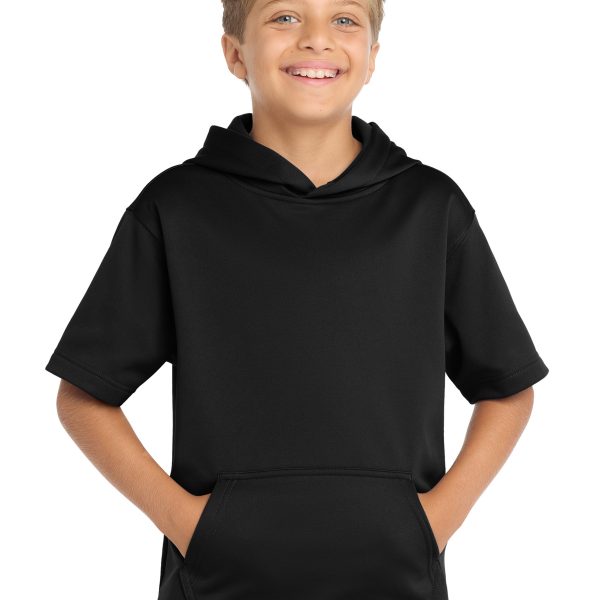 Sport-Tek Youth Sport-Wick Fleece Short Sleeve Hooded Pullover