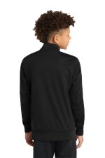 Sport-Tek Youth Tricot Sleeve Stripe Track Jacket - Image 2