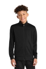 Sport-Tek Youth Tricot Sleeve Stripe Track Jacket