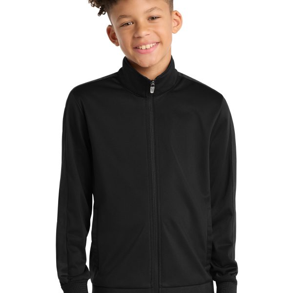 Sport-Tek Youth Tricot Sleeve Stripe Track Jacket